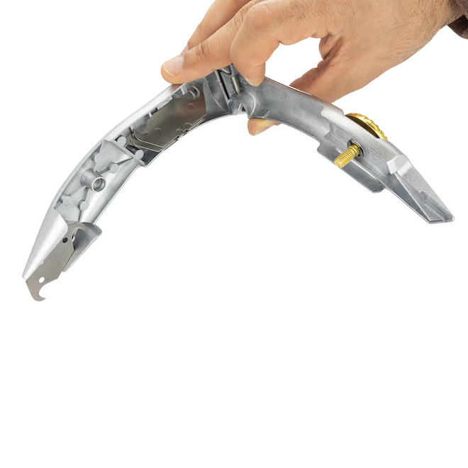 PrimeGrip Roofer's Knife Heavy Duty with Fixed 2-Notch Blade and Case