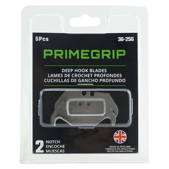 Primegrip Deep Hook Blades with 2 Notches - Pack of 5