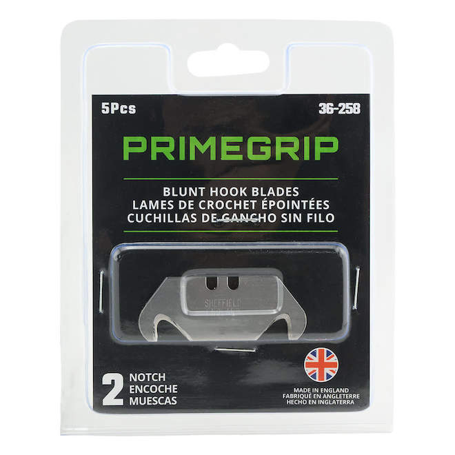 Primegrip Blunt Hook Blades with 2 Notches - Pack of 5