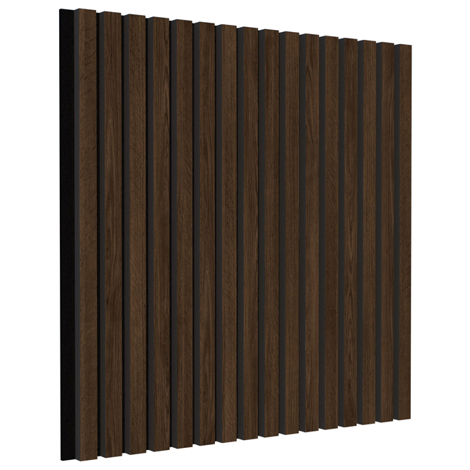 Richelieu Kalmate grooved acoustic tiles 24-in x 24-in - Colour Walnut - Pack of 6