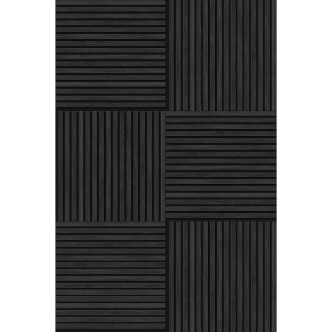 Panneaux muraux acoustiques Richelieu rainurés 24 po x 95 po, gris/noir