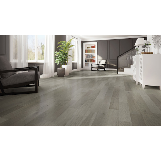 Goodfellow 6.5-in x 48-in x 6.8-mm Whie Oak Mica SPC Engineered Flooring - 21.31 sq.ft./box