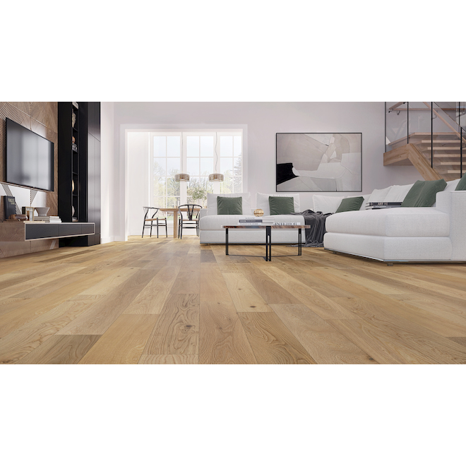 Goodfellow 7.5-in x 12 mm Prefinished Hickory Natural Walnut Engineered Hardwood Flooring - 31-sq. ft./box