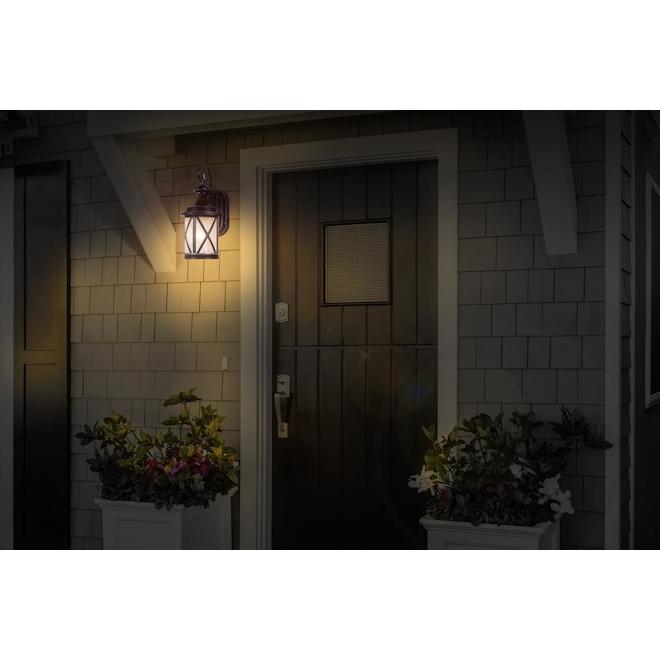 Globe Marietta Outdoor Wall Light with Motion Sensor - 18-in - Satin Black