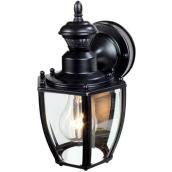 Globe Decorative Outdoor Wall Light with Motion Sensor - 11-in - Black