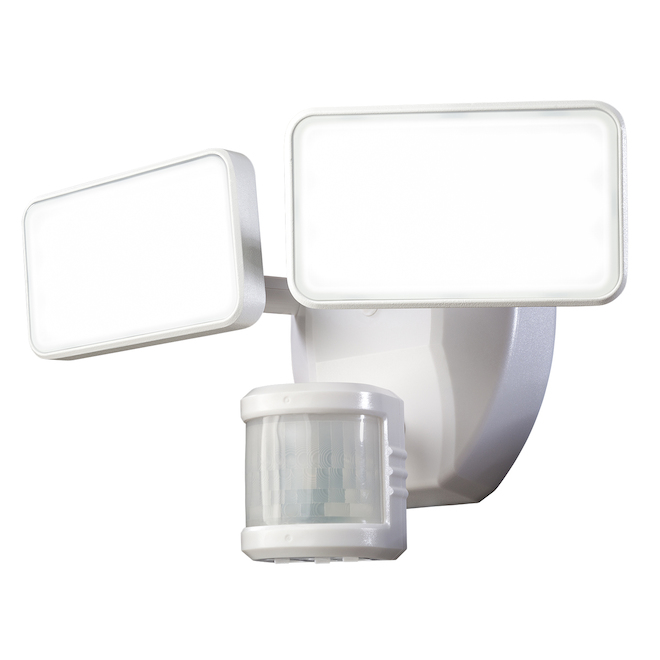 Globe Security Light with Motion Detection - 2 LED Lights - 180 Degrees - 2000 Lumens - White