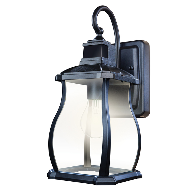 Globe Sutton Motion Activated Outdoor Wall Lantern - 180° - Black