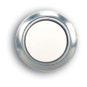 Sonnette de porte ronde à bouton-poussoir Globe câblée, illuminée, argent