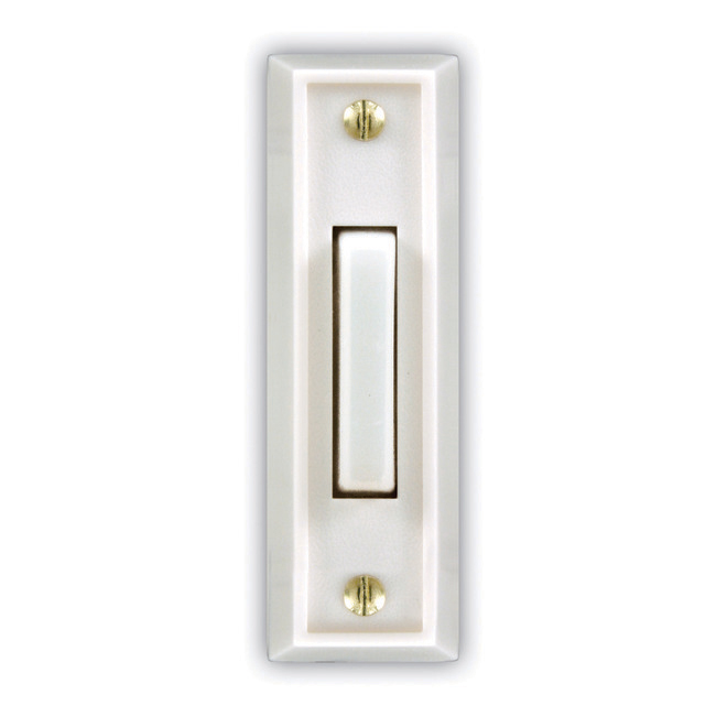 Heath Zenith Rectangle Wired Doorbell Push Button - Lighted - White