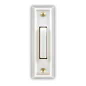 Sonnette de porte rectangulaire à bouton-poussoir Heath Zenith illuminée, câblée, blanc