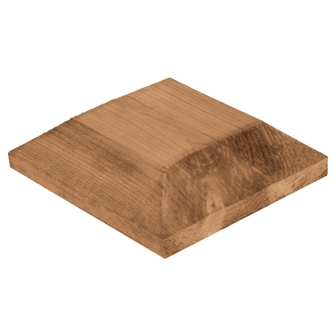 Poteau de coin en bois traité brun, 4 x 4 x 48