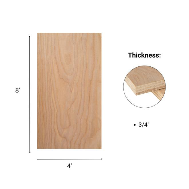 Birch Plywood 3/4-in x 4-ft x 8-ft