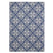 Cotton Mat - 140 cm x 200 cm - Blue/White