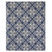 Cotton Mat - 180 cm x 220 cm - Blue/White