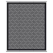Outdoor Rug - "Hedingham" Model - 8.8' X 12' - Black/White