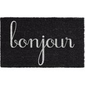 Tapis d'entrée, 18" x 30", 100 % fibre de coco, noir et blanc