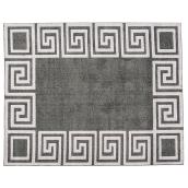 Tapis d'intérieur Méandre de Korhani Home, 8 pi x 10 pi, gris et argent