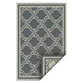Reversible Outdoor Rug - Plastic - 5' x 7' - Grey and White