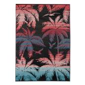 Tapis extérieur réversible, plastique, 5' x 7', noir/rouge