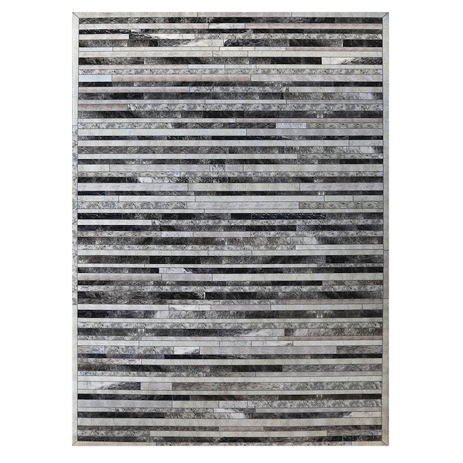 Korhani Home 63 x 84-in Tanner Grey Polyester Patchwork Rug