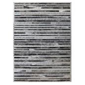 Tapis patchwork en polyester gris Tanner 63 x 84 po de Korhani Home