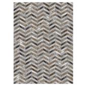 Tapis patchwork gris en polyester Leighton par Korhani Home, 63 x 84-po