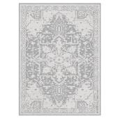 Tapis décoratif en polyester gris Harlow de Korhani Home - 95 x 118 po