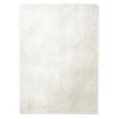 Tapis décoratif crème en polyester soyeux 79 x 105 po Silken de Korhani Home