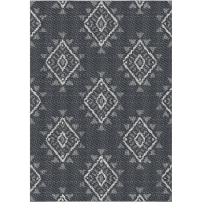 KO2 Heath Grey Rectangle Outdoor 5 x 7-ft Polypropylene Area Rug