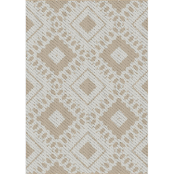 Tapis décoratif Lyle par KO2 beige rectangle extérieur polypropylène 5 x 7 pi