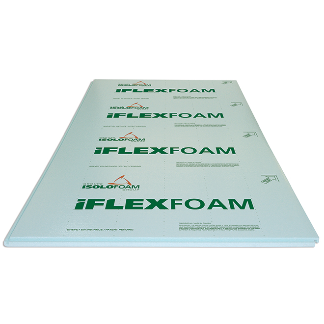 Isolofoam iFlexFoam 160 Insulating Panel - Expanded Polystyrene - 8-ft x 4-ft x 2 1/2-in - Green