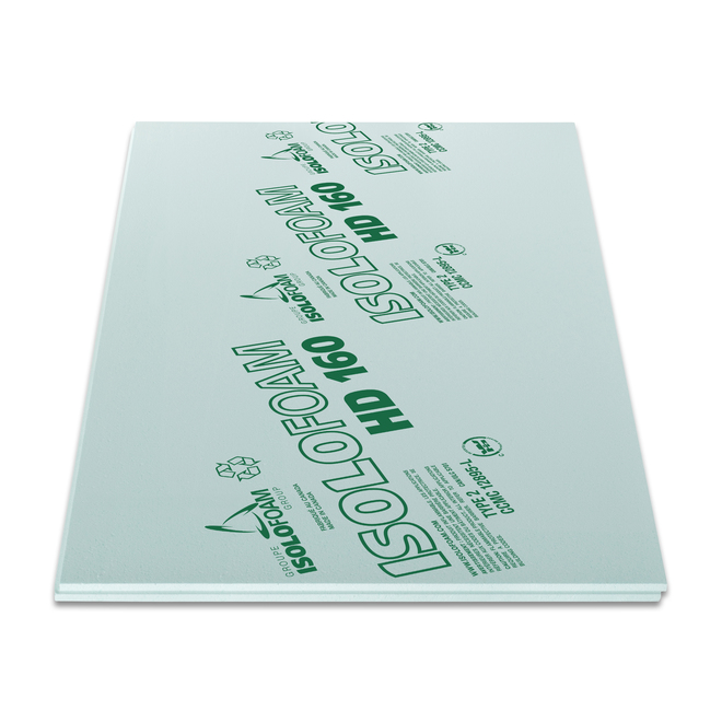 Isolofoam HD 160 Insulating Panel - Expanded Polystyrene - 9-ft x 4-ft x 1 1/4-in - Green