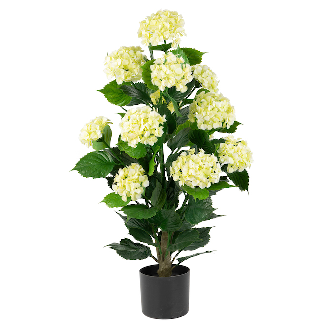 Landon & Co. Hydrangea Artificial Plant in Polyethylene 37-in - White
