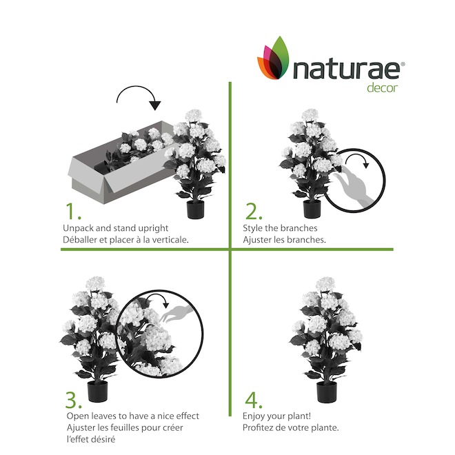 Landon & Co. Hydrangea Artificial Plant in Polyethylene 37-in - White