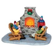 Outdoor Fireplace Scene - Village Figures