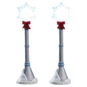 Lampadaires, flocon illuminé, 11,3 cm, plastique, 2/pq