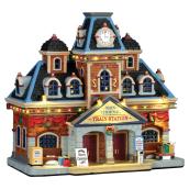 Illuminated Train Station - 21.3 cm x 22.8 cm x 12.8 cm