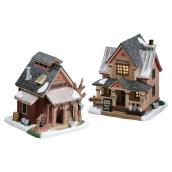 Illuminated Sugar Shacks - 14.6 cm x 25.5 cm x 12.4 cm - Porcelain