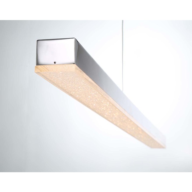 Luminaire suspendu, 36'' x 2'' x 2'', DEL, chrome