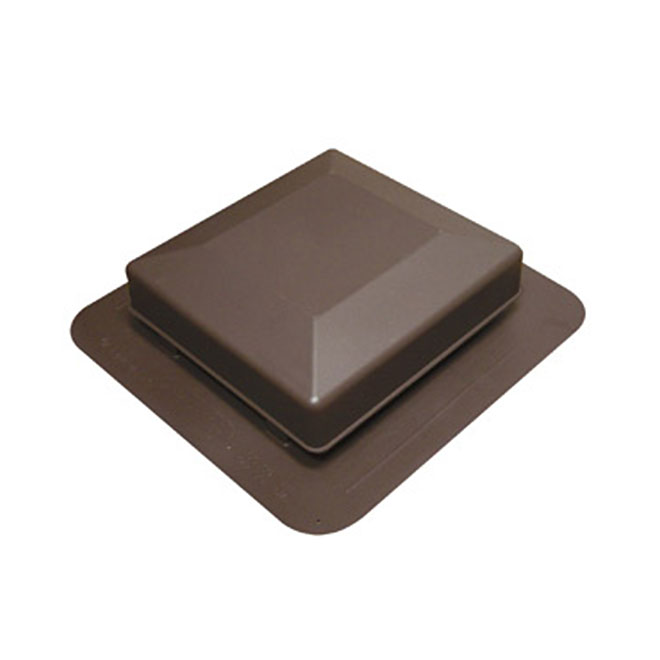 Canplas WeatherPro Square-Top Roof Vent - Brown - Polypropylene - 20 1/2-in L x 19 1/2-in W x 5-in H