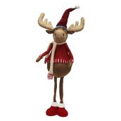 Height-Adjustable Decorative Moose - 48" - Fabric - Red/Blue