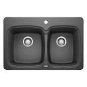 Blanco Vienna 210 Double Kitchen Sink - Charcoal - 31-in x 20.5-in x 8-in