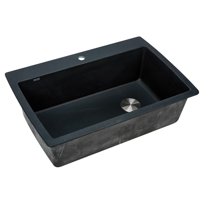 Blanco Diamond Kitchen Sink - 22-in x 33.5-in - Silgranit - Charcoal - Top/Under