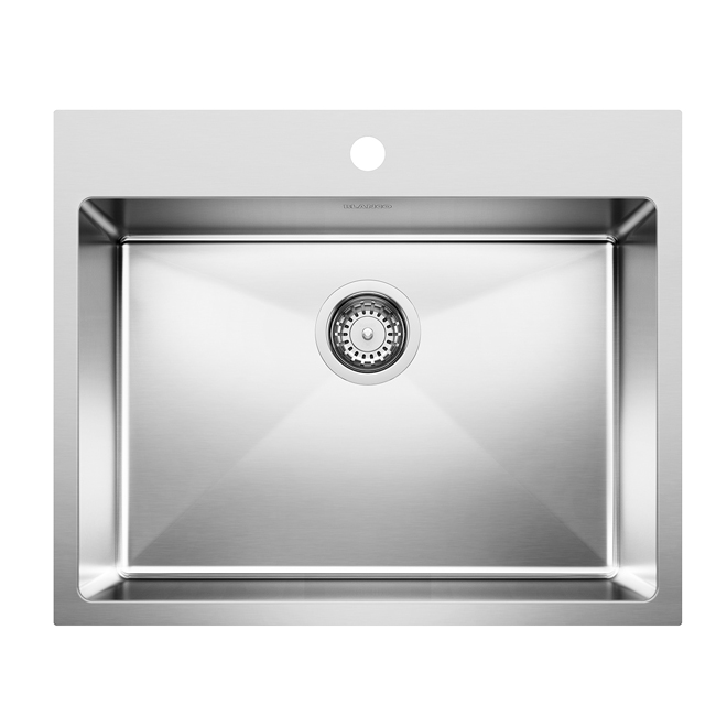 Image of Blanco | Quatrus 25-In X 20.5-In X 8-In Stainless Steel Single Residential Kitchen Sink With Strainer Included | Rona