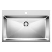 Quatrus 31.25-in x 20-in Stainless Steel Single Bowl Drop-In/Undermount 1 Hole Residential Kitchen Sink