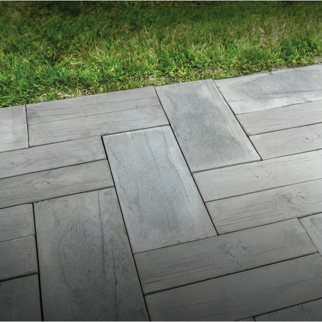 Patio Drummond Sequoia Slab - Dark Grey - Woodgrain - 6 x 24-in