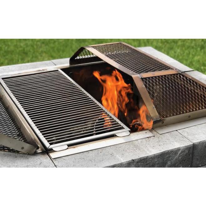 Grille De Barbecue En Fonte Rectangulaire 14x15cm - Pour Foyer Extérieur, Haute Température