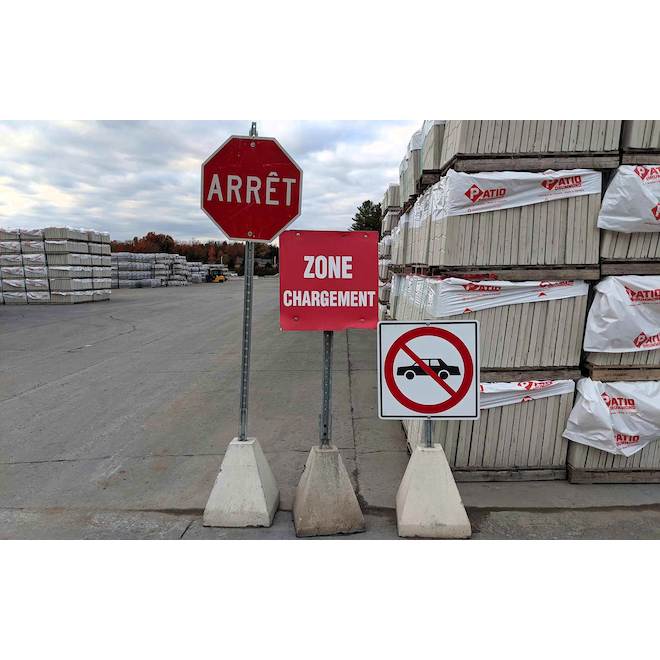 Patio Drummond Sign Base in Concrete with Post - 16 x 16 x 48-in