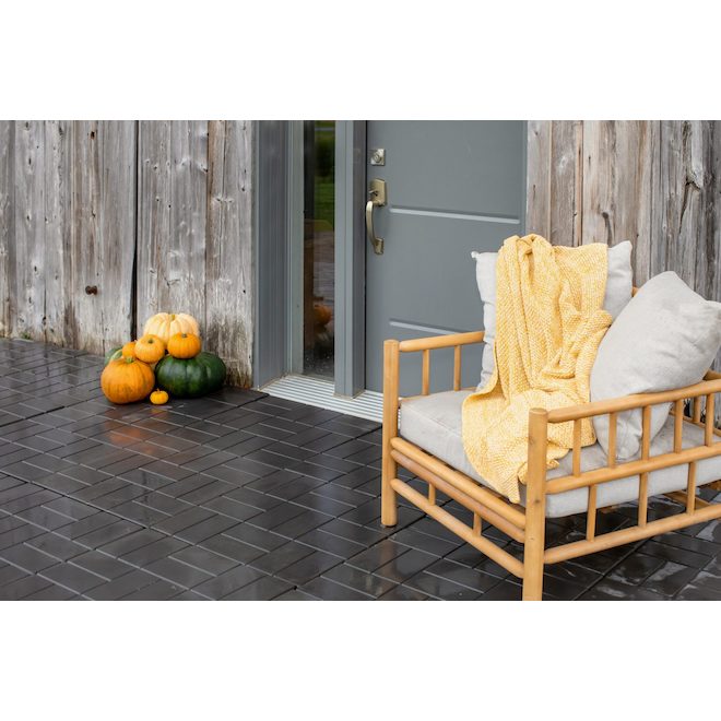 Patio Drummond Charcoal 24 x 24-in Square Brick Imitation Concrete Slab