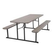 Cosco Folding Picnic Table 6-ft Taupe Moulded Plastic 69-in x 54-in
